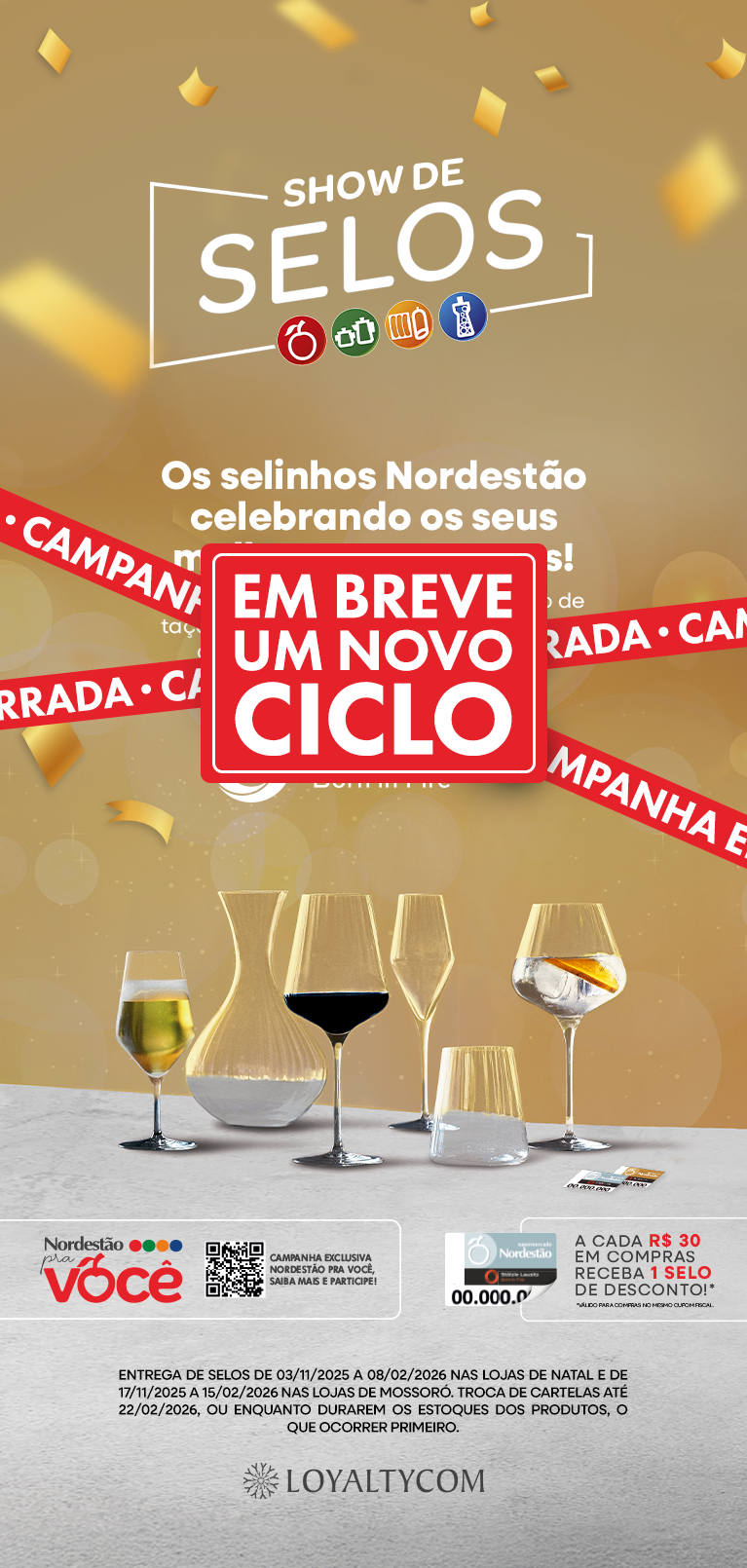 Arte campanha show de selos